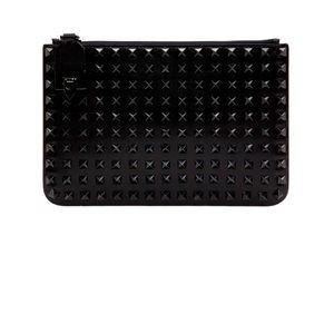 Valentino Garavani 
Black Rockstud Allover Zip Pouch